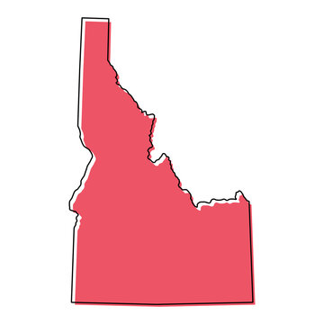 recommend clip art: Idaho map shape, united states of america. Flat concept icon symbol vector illustration