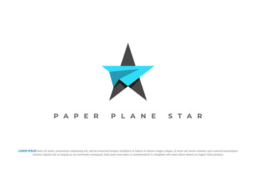logo star paper plane design