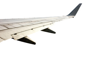 A view of the aircraft wing isolated on transparent background 