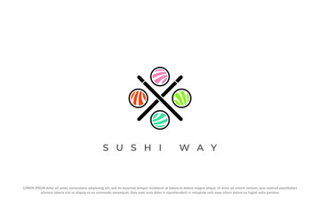 logo sushi colorful sashimi japanese