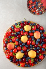 Various garden berries in a plate