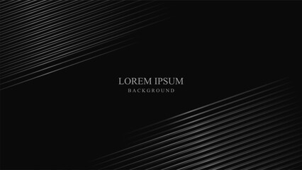 Black background and stainless steel lines abstract art background banner cover creative curve design element geometric graphic illustration lines modern