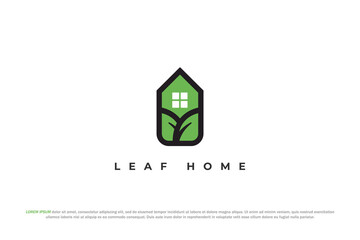 logo leaf green nature home estate