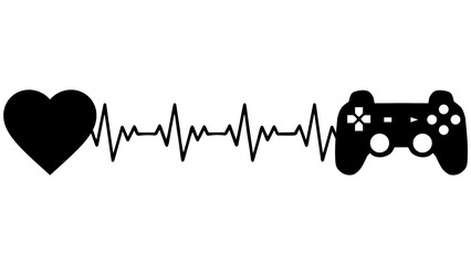 Heartbeat of a gamer - controller for consoles - pure joy - online winning - esport, entertainment, love for games © Barley88