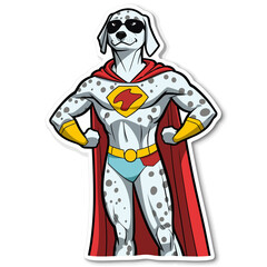 Vector of Dalmatian wearing superman costume