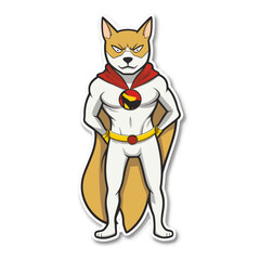 Shiba inu dog wearing superman costume