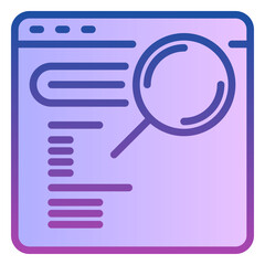 searching icon, flat outline gradient icon style