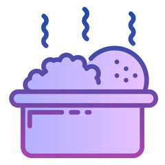 lunch box icon, flat outline gradient icon style
