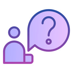 ask icon, flat outline gradient icon style