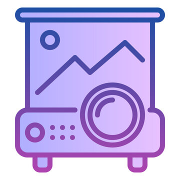 recommend clip art: projector icon, flat outline gradient icon style