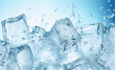 Obraz premium Icecubes background, ice cube texture, ice wallpaper It makes me feel fresh and feel good. In the summer, ice and cold drinks will make us feel relaxed, Made for beverage business. Generative AI