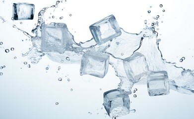 Icecubes background, ice cube texture, ice wallpaper It makes me feel fresh and feel good. In the summer, ice and cold drinks will make us feel relaxed, Made for beverage business. Generative AI