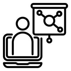 Online learning icon, line icon style