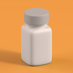 Monochrome Bottle on Orange Background, 3d Rendering