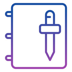 notebook icon, line gradient icon style