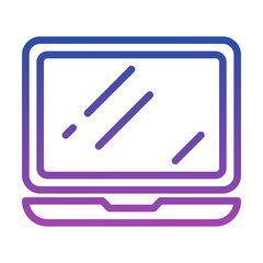 laptop icon, line gradient icon style