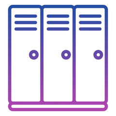 locker icon, line gradient icon style