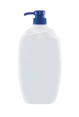Hand sanitizer in plastic bottle on white background