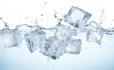 Ice cubes background, ice cube texture, ice wallpaper It makes me feel fresh and feel good. In the summer, ice and cold drinks will make us feel relaxed, Made for beverage business. Generative AI