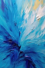 Fototapeta na wymiar vibrant blue paintbrush strokes on canvas, created with generative ai