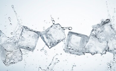 Ice cubes background, ice cube texture, ice wallpaper It makes me feel fresh and feel good. In the summer, ice and cold drinks will make us feel relaxed, Made for beverage business. Generative AI