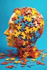 3d brain puzzle pieces connecting together, created with generative ai