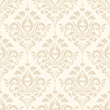 Vector damask seamless pattern background