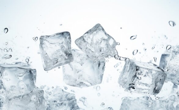 Ice cubes background, ice cube texture, ice wallpaper It makes me feel fresh and feel good. In the summer, ice and cold drinks will make us feel relaxed, Made for beverage business. Generative AI