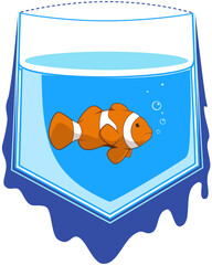 Vector of a Clownfish swimming in an aquarium