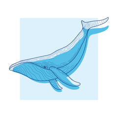 Whale vector poster design , Whale print design, Abstract Whale Line art, humpback whale vector, Whale background © Simo