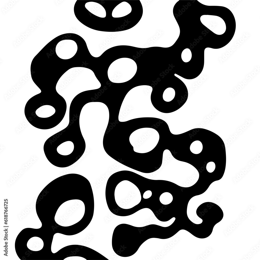 Aufkleber abstract psychedelic black and white pattern with melting forms. concept of hallucinations and visio