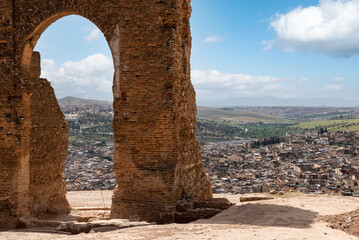 Remains of the ancient Merinid tombs on a near downtown Fes