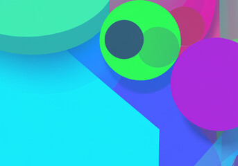 abstract trendy bright color background of geometric shapes created with generative ai technology