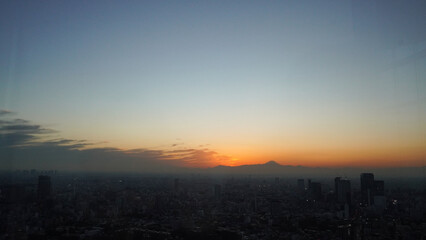 Sunset view overlooking Mount Fuji in Japan 3