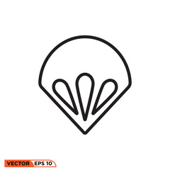 Icon vector graphic of parachute line style