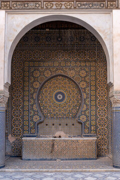 Architectural detail of an oriental palace in Morocco