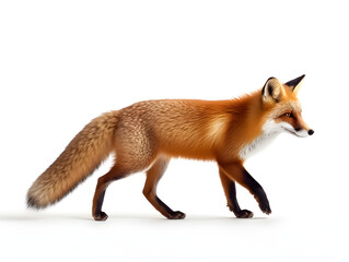 Obraz premium The foxes are smaller than normal dogs and have a long pointed nose, big ears pointed up, strong and sharp teeth, bushy tail. Generative AI. Illustration