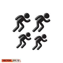 Icon vector graphic of human dance, stickman