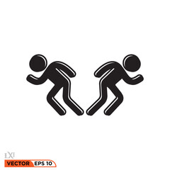 Icon vector graphic of human dance, stickman