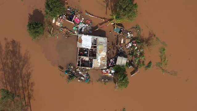 Floods in Sofala Buzi, Mozambique Took Place After tropical Cyclone Idai and Elloise