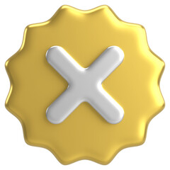 Obraz premium 3D close button. Cross sign. 3D illustration.