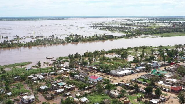 Floods in Sofala Buzi, Mozambique Took Place After tropical Cyclone Idai and Elloise