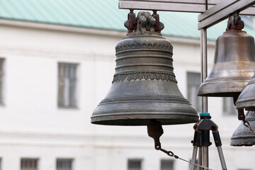 Bells of the church. Big ringing bells, bell chime
