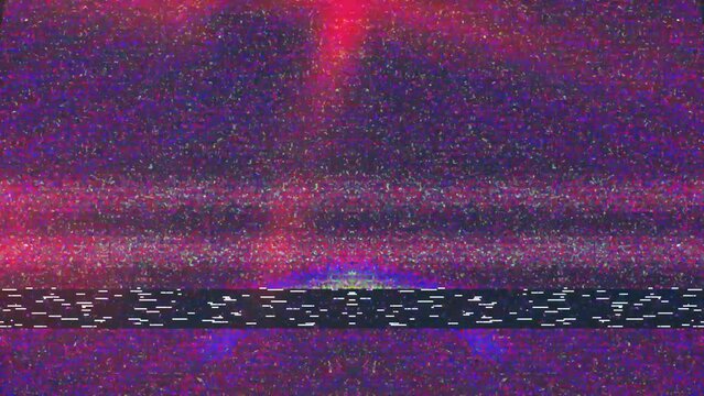 Animation of a glitch bad TV signal screen