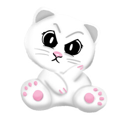 White Cute Cat Characters