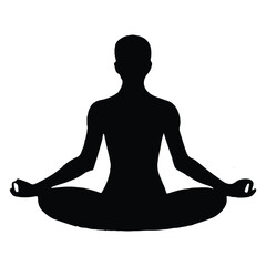 Vector design of a silhouette of a person performing a yoga pose
