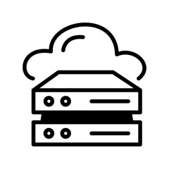 a cloud server icon in line style