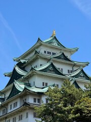 Iconic Nagoya Castle against a blue sky in Nagoya, Japan