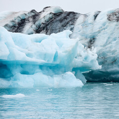 A iceberg in Iceland. A iceberg flowing into the Jokulsarlon lagoon, detached from the glacier's front.