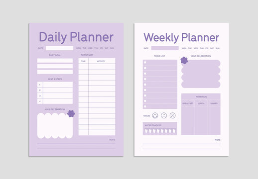 Daily Planner Weekly Planner Printable Vector Layout